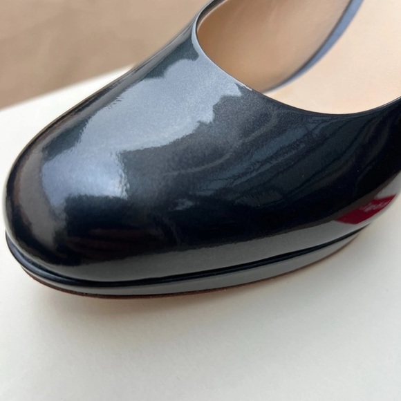 HOGL Dark Grey Softlack Leder Womens Heels Pumps 3 1/2 In Heel US 8 UK 5 1/2 - Picture 5 of 5